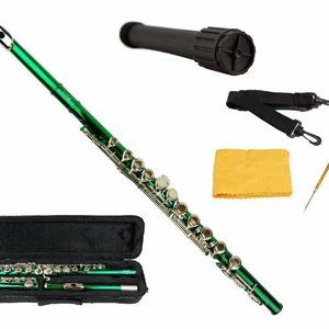 New Green Flute with Case+Free Stand